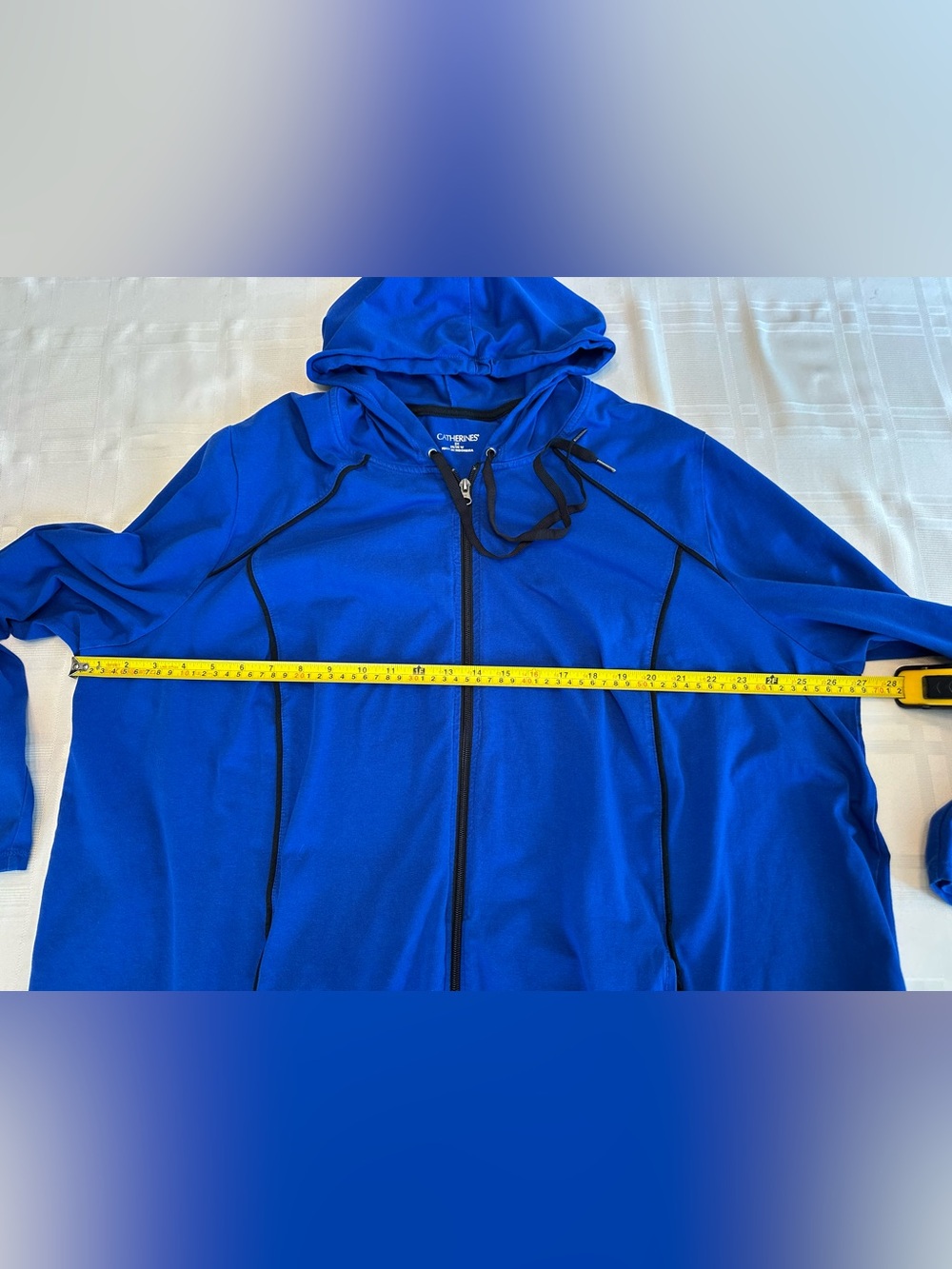 Catherines Women’s BlueFull Zip & Hoodie Stretch Plus Size 3X 26/28 Pockets - Picture 7 of 8